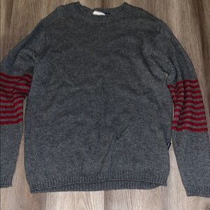 Patagonia Men's Gray Sweater with Red Stripes